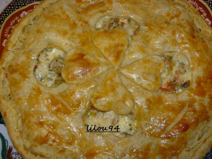 Tourte au poulet et sa julienne de legumes