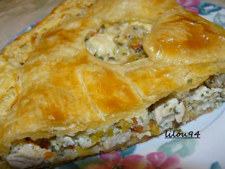 Tourte au poulet et sa julienne de legumes