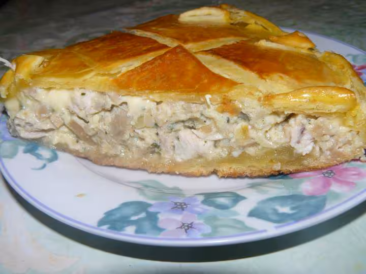 Tourte poulet champignons