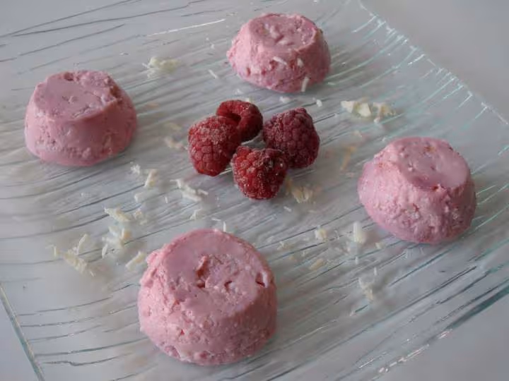 Panacotta choco blanc framboises