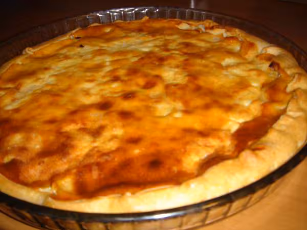 Tarte moelleuse aux peches de flore