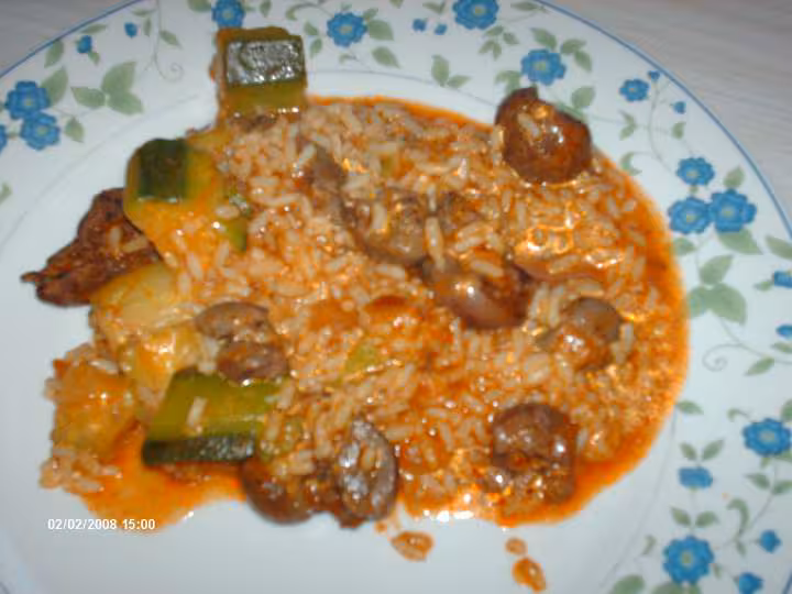 Rognon riz et courgette