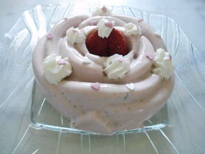 Mousse au fromage blanc et fraises