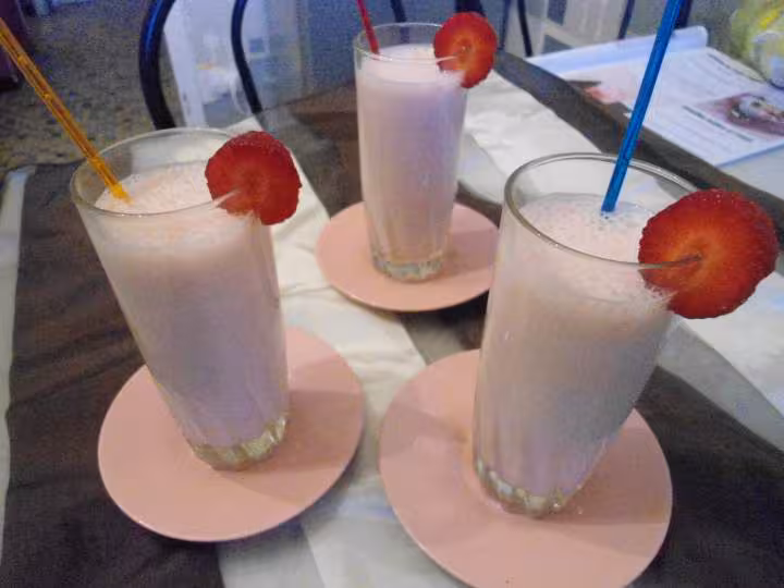 Smoothie banane et fraise