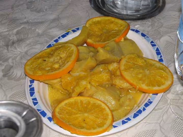 Fonds d artichauds a l orange