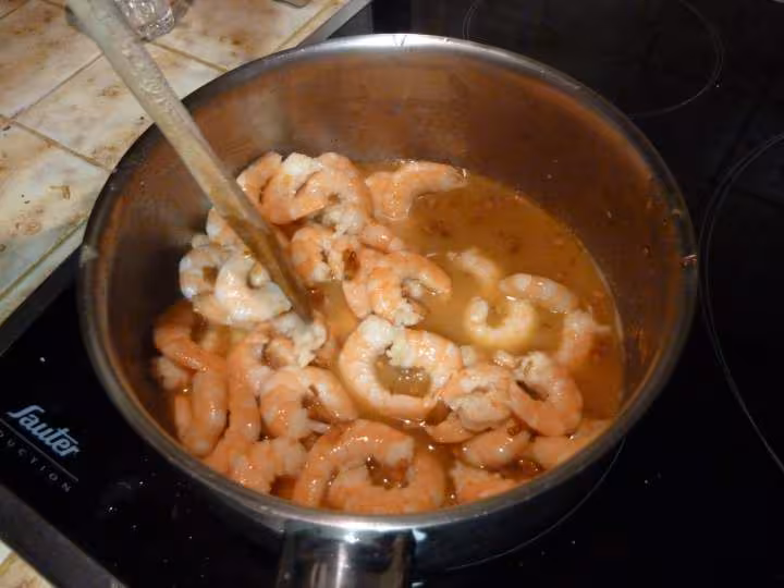 Crevettes au poivre vert