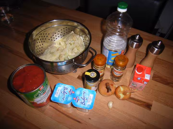 Chou a l indienne ingredients