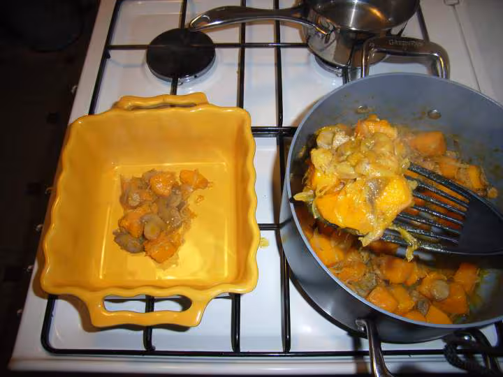 Gratin de potimarron et champignons etape 6