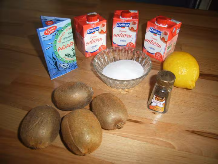 Panna cotta aux kiwis ingerdients