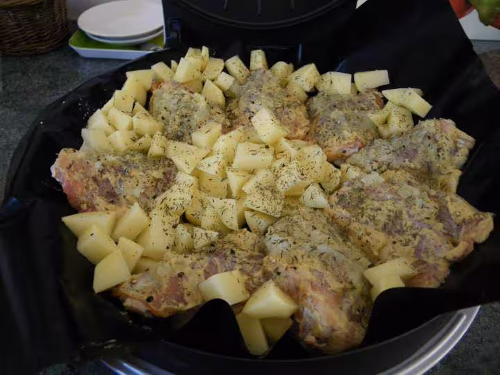 Poulet a la moutarde et pommes de terre sautees