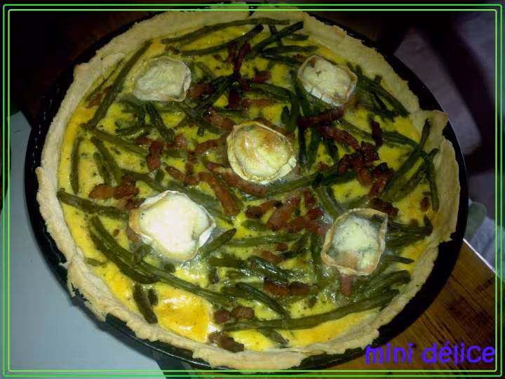 Quiche aux haricots vert lardon et chevre
