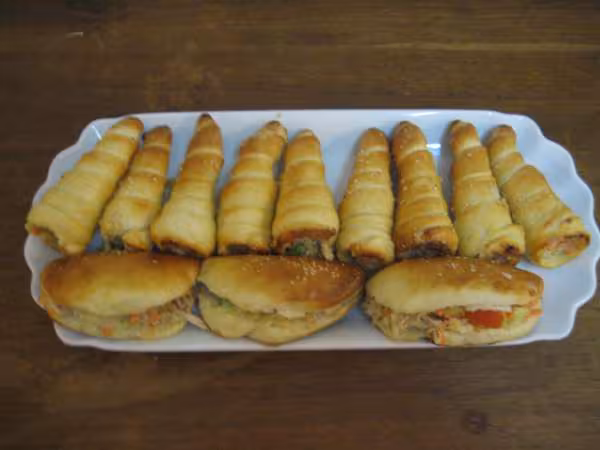 Cornets et demi lunes au poulet