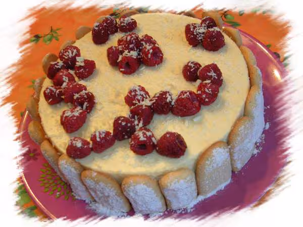 Bavaroise chocolat blanc et framboises