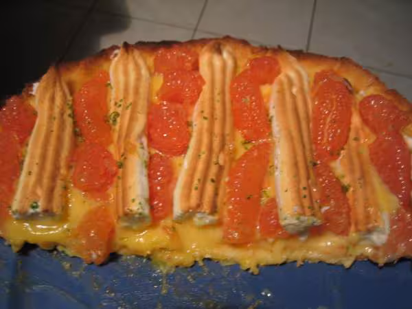 Tarte meringuee aux pamplemousse coupe