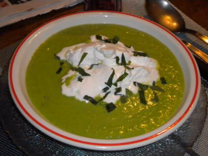 Veloute petits pois chantilly menthe
