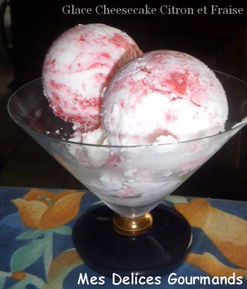 Glace cheesecake citron et fraise