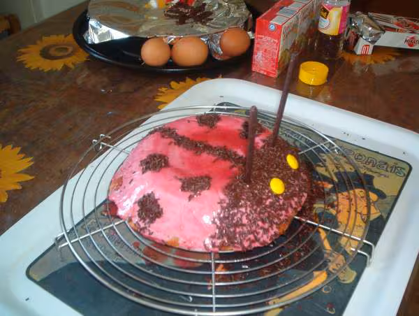 Mousse de framboise coccinelle pour les 4 ans de manon