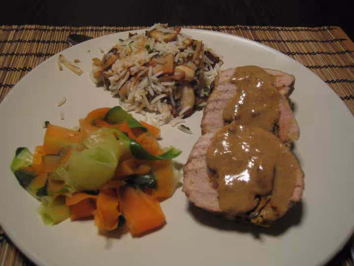 Mignon de porc farci aux legumes