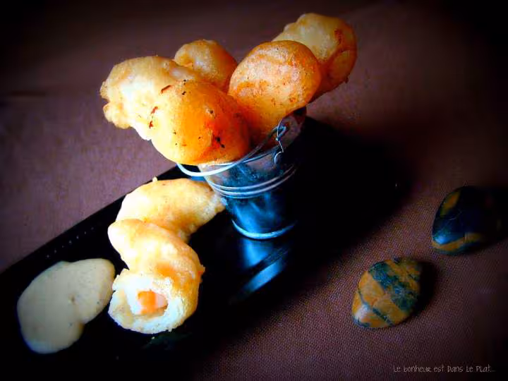 Beignets de crevettes sauce coco curry