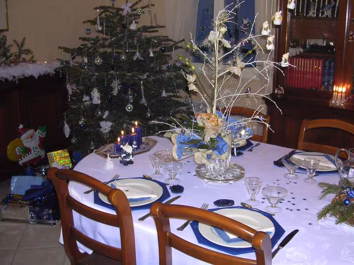 Noel en blanc et bleu