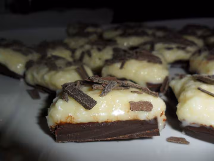 Carres de chocolat facon bounty