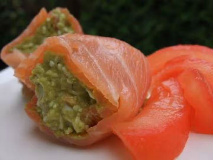 Rouleaux de saumon a l avocat