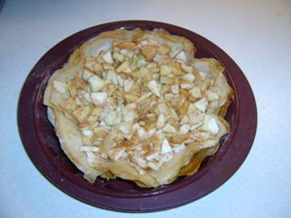 Tarte aux pommes sur feuilles de brick