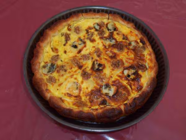 Quiche roquefort noix oignon miel