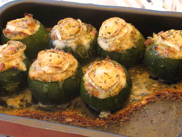 Courgettes farcies a la cancoillotte et chevre
