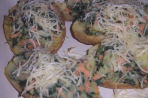 Pommes de terre farcies epinards et saumon