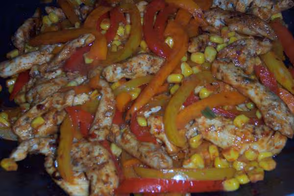 Poulet saute a la mexicaine