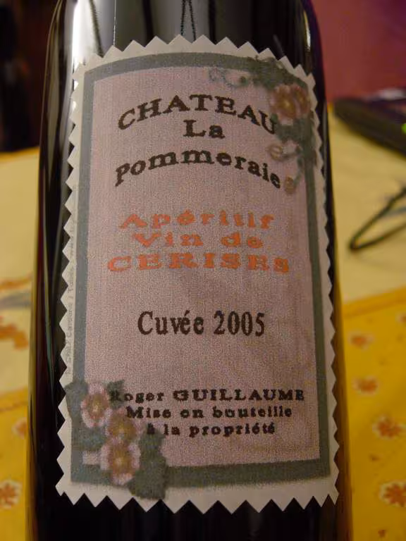 Etiquette vin de cerises