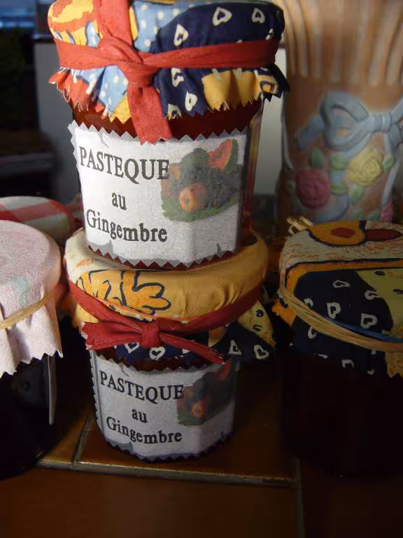 Etiquettes confiture pasteque au gingembre