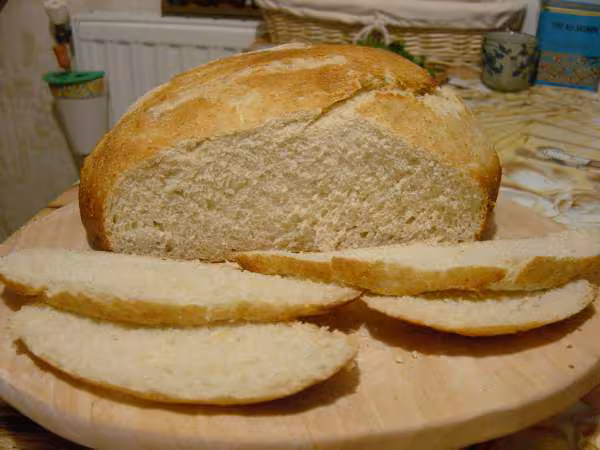 La mie du pain blanc aux graines de sesame