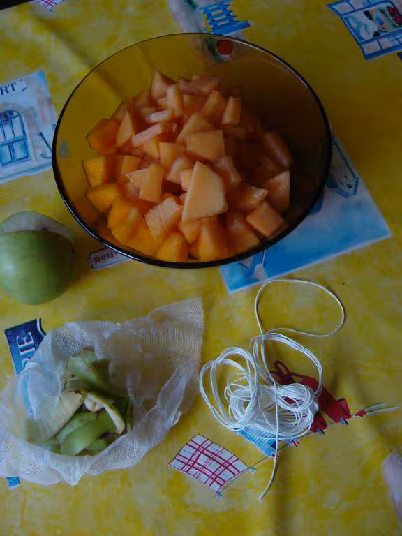 Preparation confiture de melon