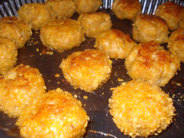 Boulettes de volaille panees au four