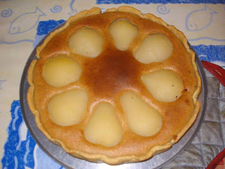 Tarte aux amandes et poires assez light