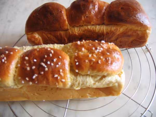2 brioches flore bien dorees