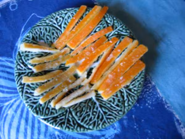 Ecorces d oranges de citron confites confites
