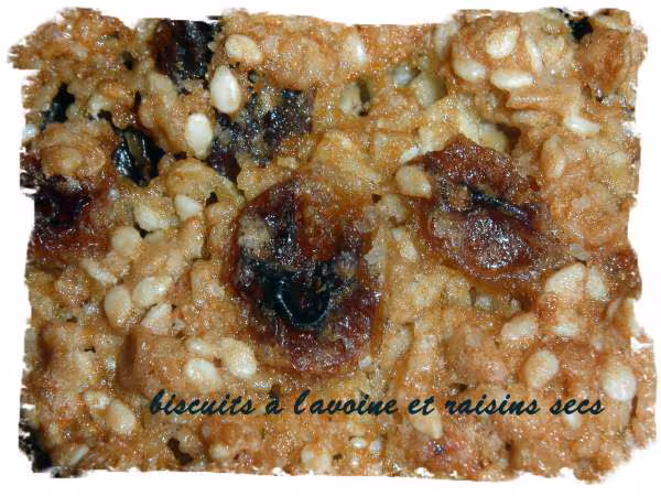 Biscuits a l avoine et raisins secs