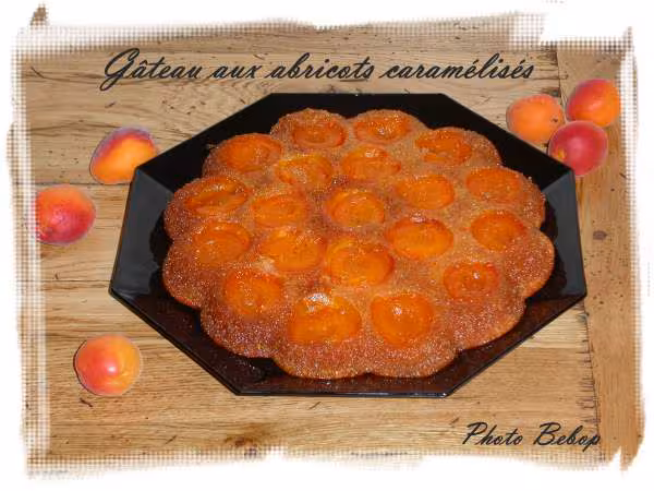Gateau aux abricots caramelises