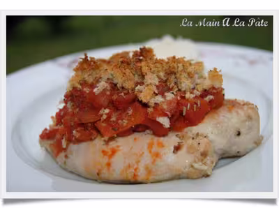 Crumble de poulet aux tomates
