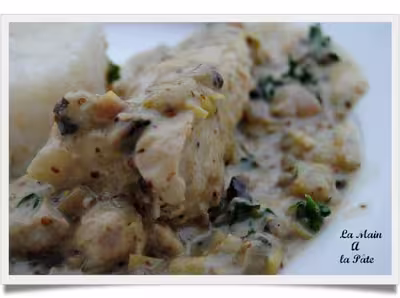 Poulet sauce crémeuse aux 2 moutardes