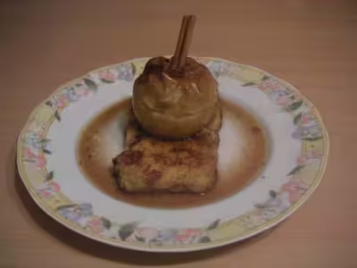 Pomme au four sur brioche:explosion de douces saveurs!+ph