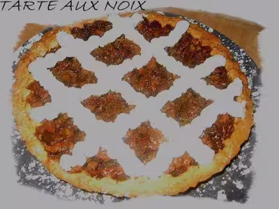 Tarte aux noix à la sauce caramel