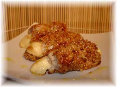Dinde roulée au coeur de fromage et en croûte de sésame +pho