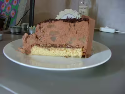 Bavarois choco, dés de poires