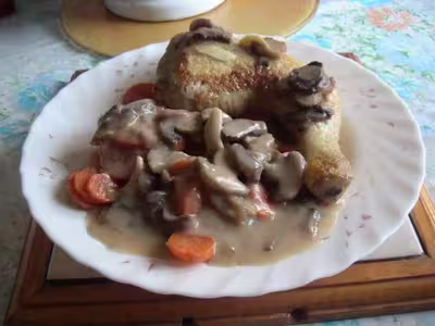 Recette thermomix:Cuisses de poulet sauce champignons