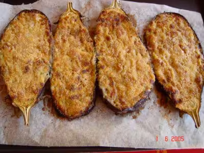 Aubergines gratinées au roquefort