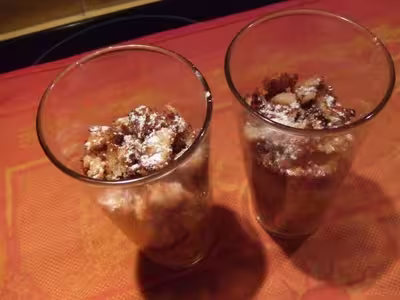 Verrines crumble pomme pain d'épices